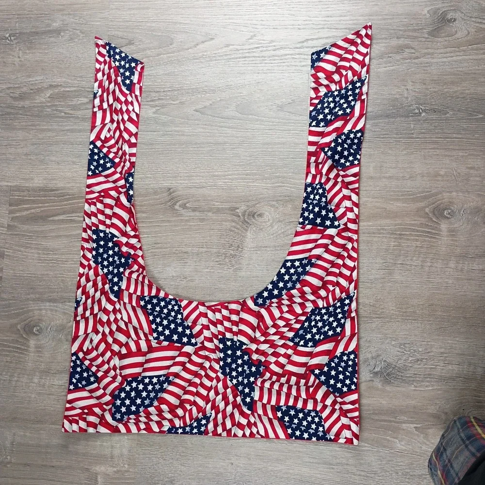 American Flag Neck Scarf Red White Blue Stars Shoulder Cover Patriotic